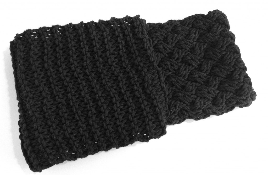 basketweave and garter stitch infinity scarf