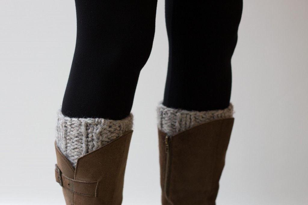 Chunky knit handmade boot cuffs in grey - Shortrounds Knitwear