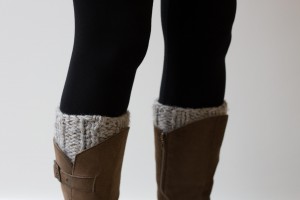 Grey chunky knit boot cuffs | Shortrounds Knitwear
