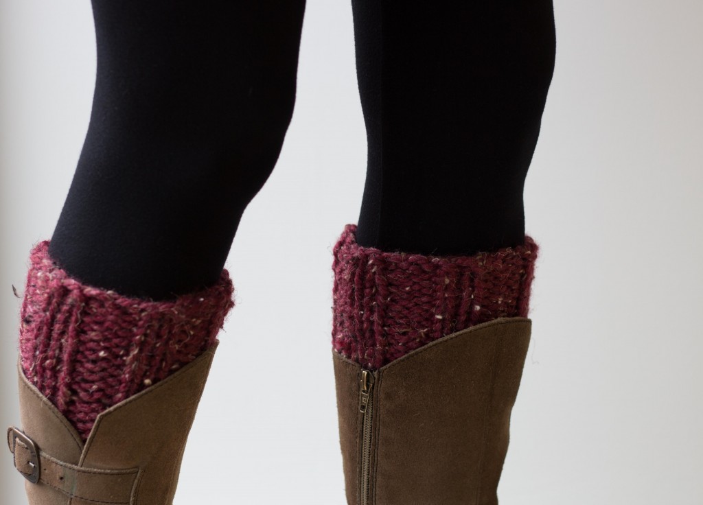 Chunky knit handmade boot cuffs in red - Shortrounds Knitwear