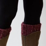 Red chunky knit boot cuffs | Shortrounds Knitwear