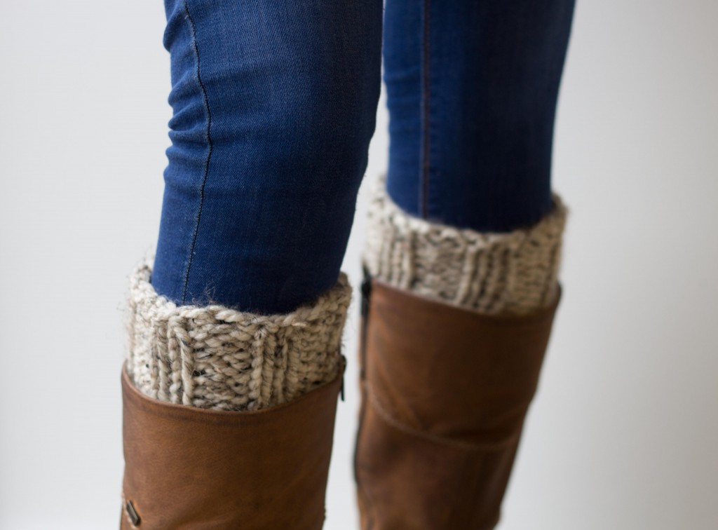 Chunky knit handmade boot cuffs in cream - Shortrounds Knitwear