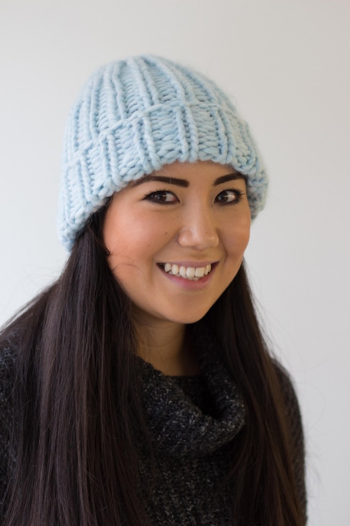 Maxi Beanie knitted hat handmade in Frost - Shortrounds Knitwear
