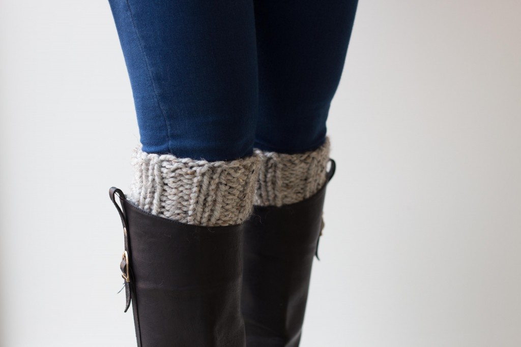 Chunky knit handmade boot cuffs in grey - Shortrounds Knitwear