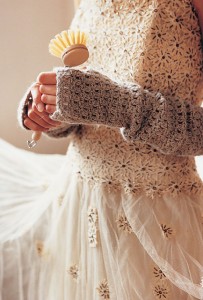 Crochet fingerless mittens - Shortrounds Knitwear