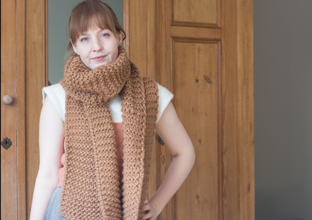 Ridgeway scarf free knitting pattern - Shortrounds Knitwear