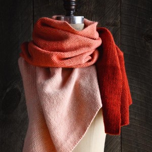 Cashmere Ombre Wrap by Purl Soho now in Vermillion colourway | Shortrounds Knitwear