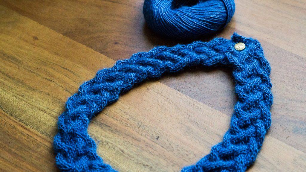 Twice cabled necklace in Rowan Fine Silk | Shortrounds Knitwear